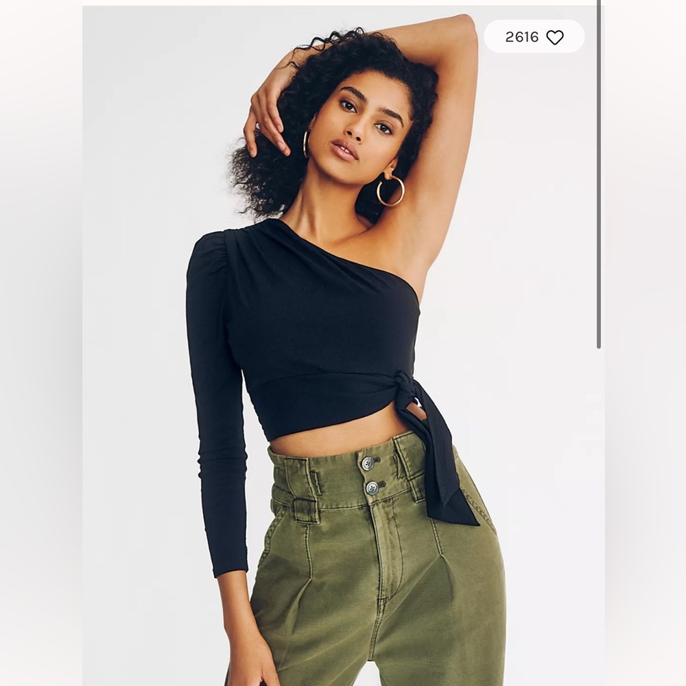 Free people “Carmen” long sleeve crop top